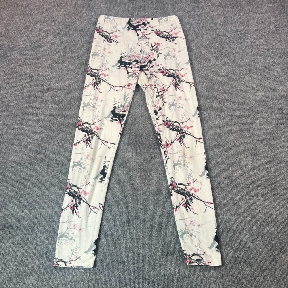 Awesome J Floral Print One Size Leggings Women Soft Stretch Activewear Yogo
